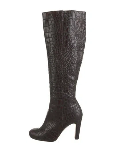 Pre-owned Halston Heritage Leather Boots In Brown