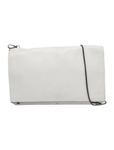 Pre-owned Halston Heritage Leather Clutch In White