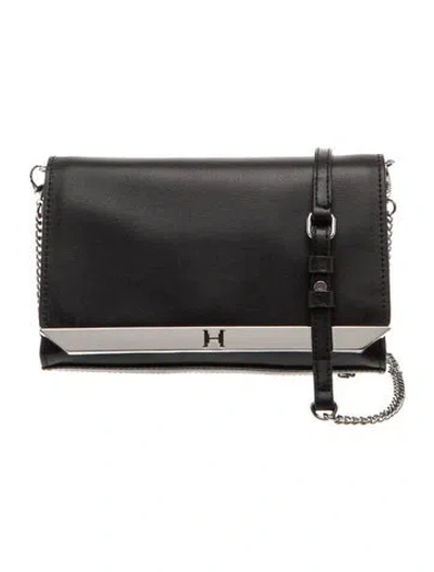 Pre-owned Halston Heritage Leather Crossbody Bag In Gray