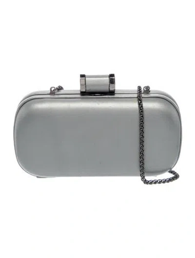 Pre-owned Halston Heritage Leather Minaudière In Blue