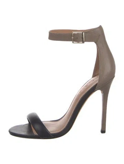 Pre-owned Halston Heritage Leather Sandals In Black