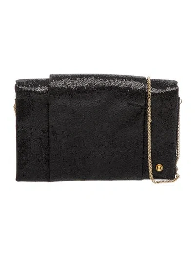 Pre-owned Halston Heritage Leather Shoulder Bag In Black