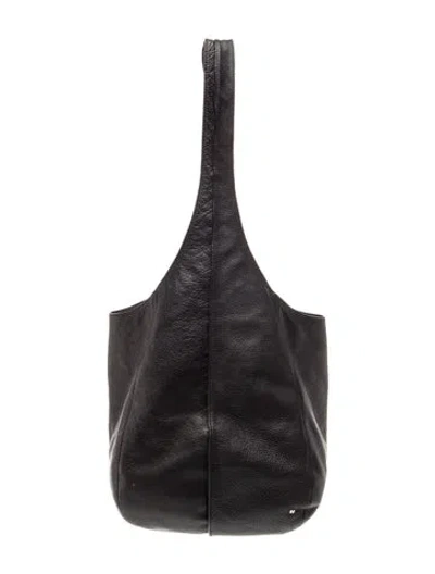 Pre-owned Halston Heritage Leather Shoulder Bag In Black