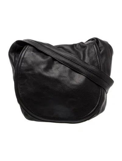 Pre-owned Halston Heritage Leather Shoulder Bag In Black