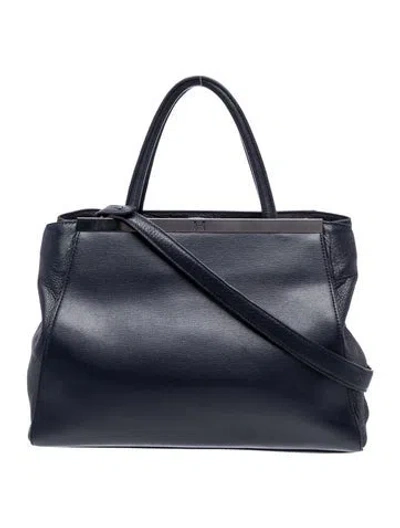 Pre-owned Halston Heritage Leather Top Handle Bag In Blue