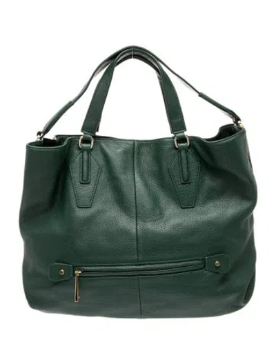 Pre-owned Halston Heritage Leather Top Handle Bag In Green