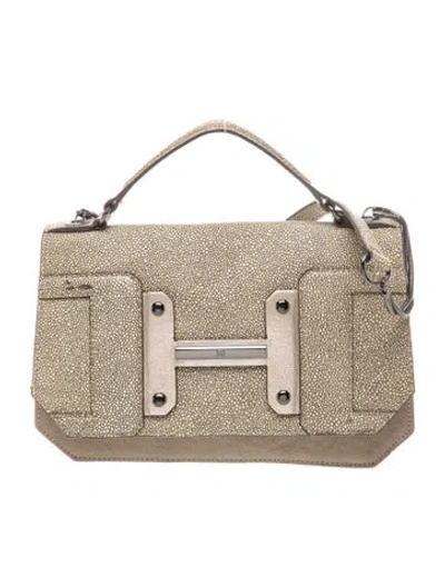 Pre-owned Halston Heritage Leather Top Handle Bag In Neutral