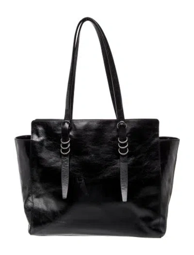Pre-owned Halston Heritage Leather Tote In Black