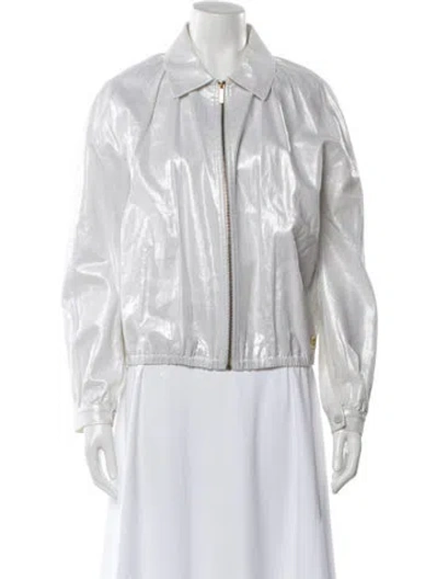Pre-owned Halston Heritage Linen Jacket In White