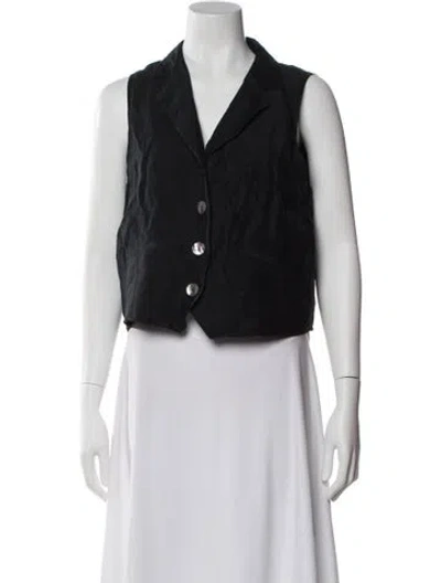 Pre-owned Halston Heritage Linen Vest In Black