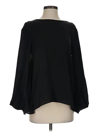 Pre-owned Halston Heritage Long Sleeve Blouse In Black