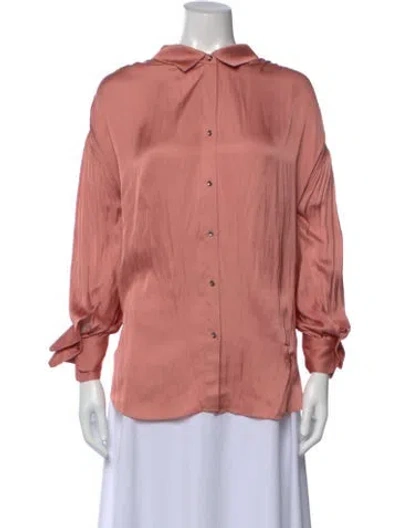 Pre-owned Halston Heritage Long Sleeve Blouse In Pink