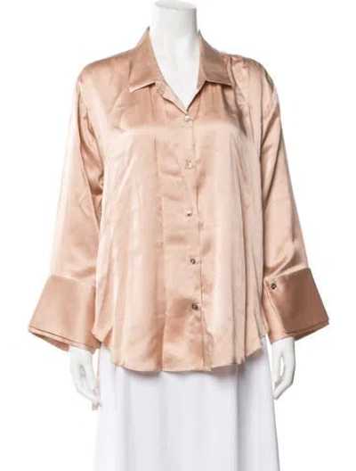 Pre-owned Halston Heritage Long Sleeve Blouse In Pink