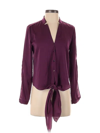 Pre-owned Halston Heritage Long Sleeve Blouse In Purple