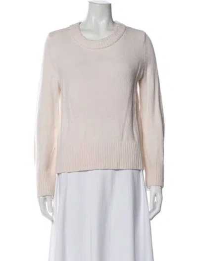 Pre-owned Halston Heritage Merino Wool Crew Neck Sweater In Pink