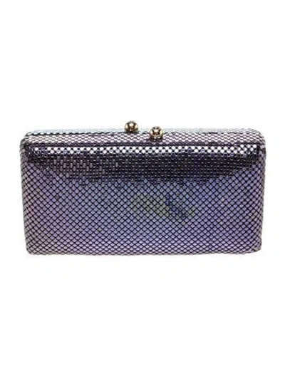 Pre-owned Halston Heritage Metal Minaudière In Blue