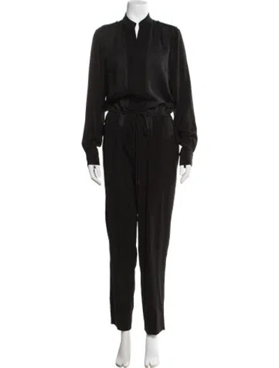 Pre-owned Halston Heritage Mock Neck Jumpsuit In Black