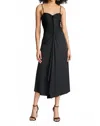 Halston Heritage Nadine Midi Dress In Black In Black