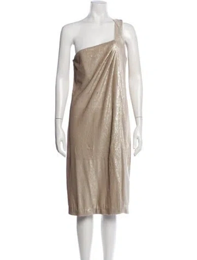 Pre-owned Halston Heritage Nylon Knee-length Dress In Neutrals