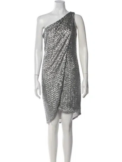 Pre-owned Halston Heritage Nylon Mini Dress In Silver