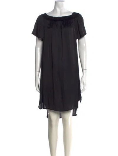Pre-owned Halston Heritage Off-the-shoulder Mini Dress In Black