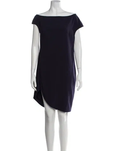 Pre-owned Halston Heritage Off-the-shoulder Mini Dress In Purple