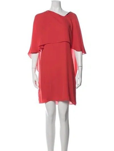 Pre-owned Halston Heritage Off-the-shoulder Mini Dress In Red