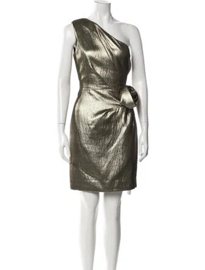 Pre-owned Halston Heritage One-shoulder Mini Dress In Multi