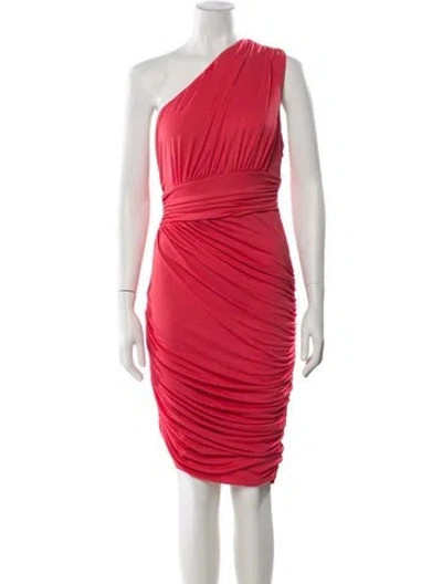 Pre-owned Halston Heritage One-shoulder Mini Dress In Pink
