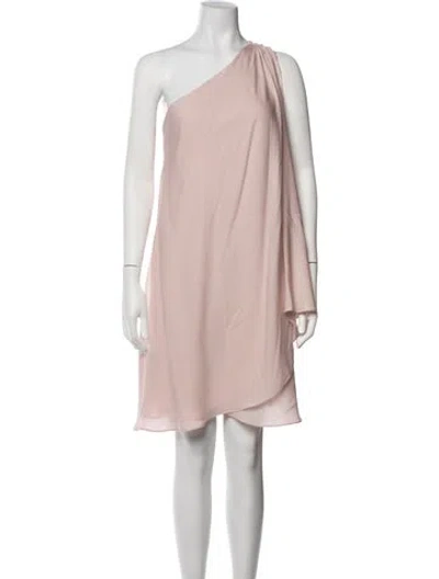 Pre-owned Halston Heritage One-shoulder Mini Dress In Pink