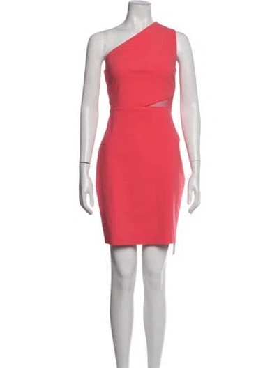 Pre-owned Halston Heritage One-shoulder Mini Dress In Pink