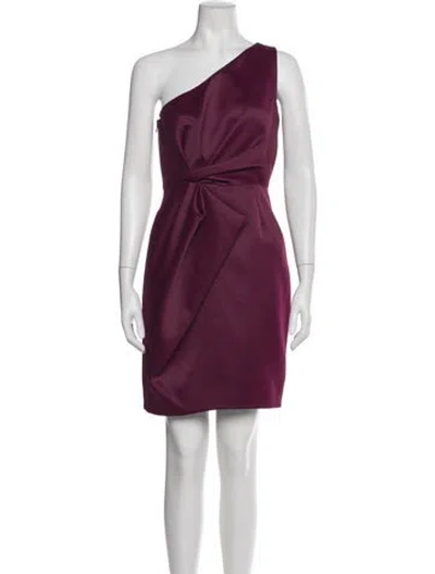 Pre-owned Halston Heritage One-shoulder Mini Dress W/ Tags In Purple