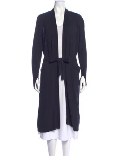 Pre-owned Halston Heritage Open Front Sweater In Blue