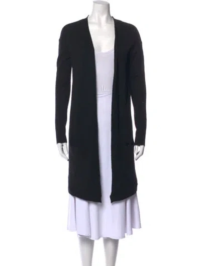 Pre-owned Halston Heritage Open Front Sweater In Blue