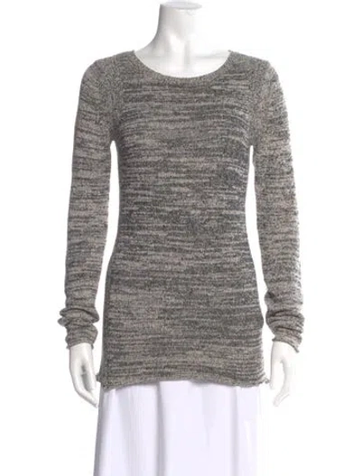 Pre-owned Halston Heritage Patterned Crew Neck Top