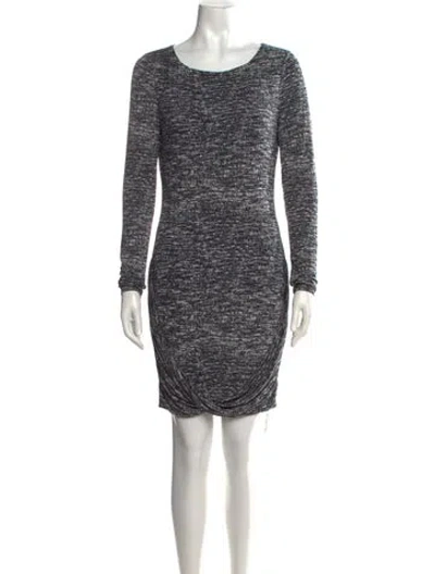 Pre-owned Halston Heritage Patterned Knee-length Dress In Black