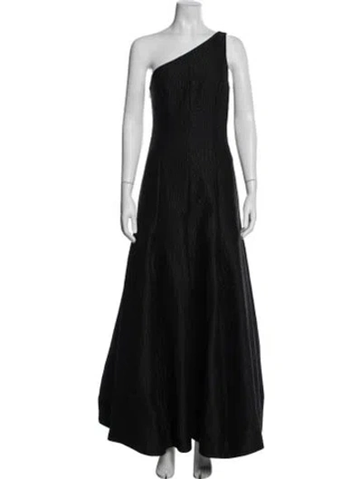 Pre-owned Halston Heritage Patterned Long Dress In Black