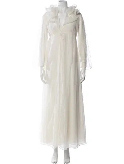 Pre-owned Halston Heritage Patterned Long Dress In Neutrals
