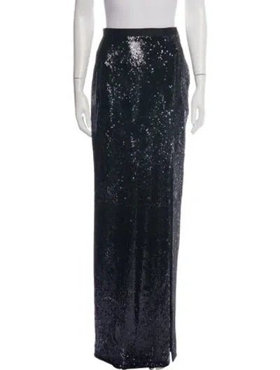 Pre-owned Halston Heritage Patterned Long Skirt In Black