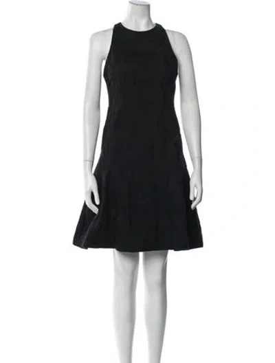 Pre-owned Halston Heritage Patterned Mini Dress In Black