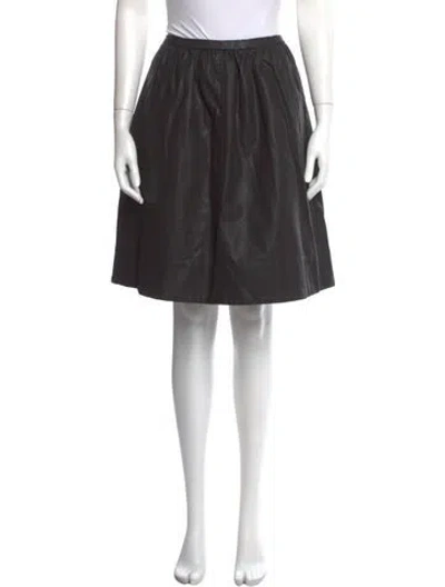Pre-owned Halston Heritage Pleated Accents Knee-length Skirt In Black
