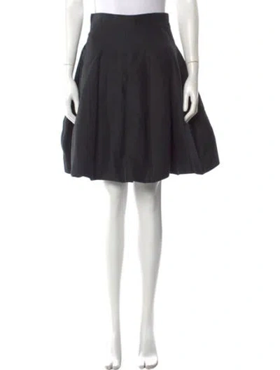 Pre-owned Halston Heritage Pleated Accents Knee-length Skirt In Black
