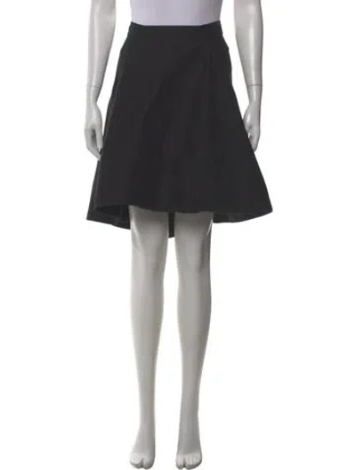 Pre-owned Halston Heritage Pleated Accents Knee-length Skirt In Black