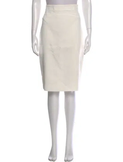 Pre-owned Halston Heritage Pleated Accents Knee-length Skirt In Neutral