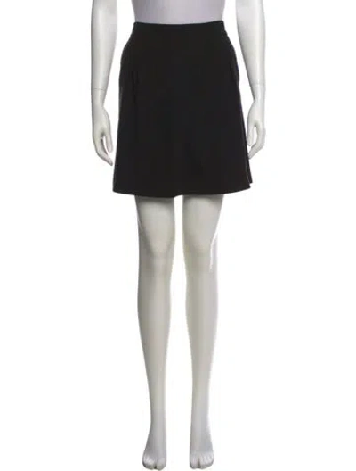 Pre-owned Halston Heritage Pleated Accents Mini Skirt In Black
