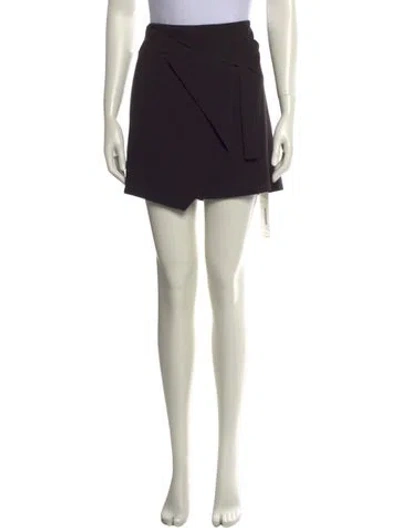 Pre-owned Halston Heritage Pleated Accents Mini Skirt In Black