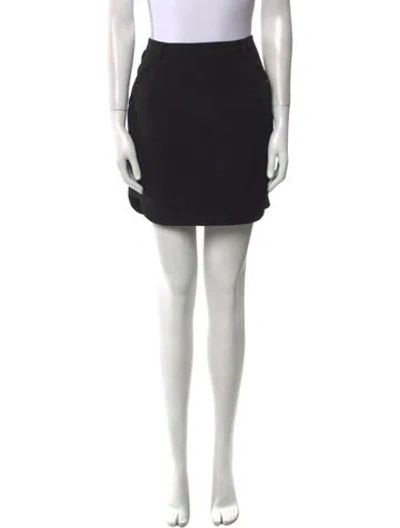 Pre-owned Halston Heritage Pleated Accents Mini Skirt W/ Tags In Black