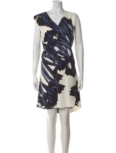 Pre-owned Halston Heritage Printed Knee-length Dress In Neutral