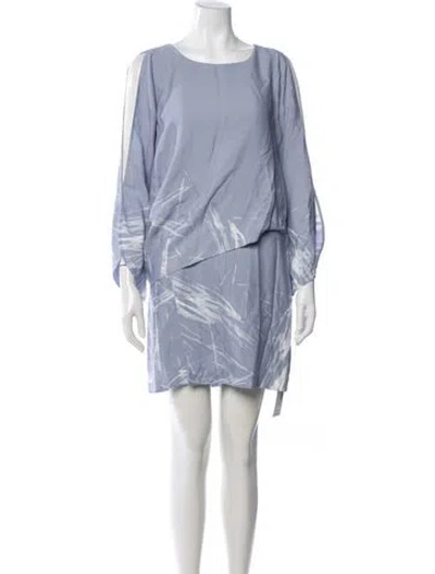 Pre-owned Halston Heritage Printed Knee-length Dress W/ Tags In Purple