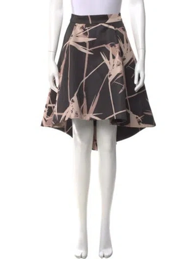 Pre-owned Halston Heritage Printed Knee-length Skirt In Black